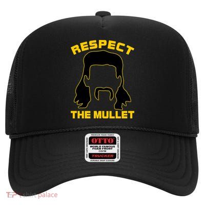 Respect The Mullet Hair Game High Crown Mesh Back Trucker Hat