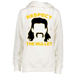 Respect The Mullet Hair Game Womens Funnel Neck Pullover Hood