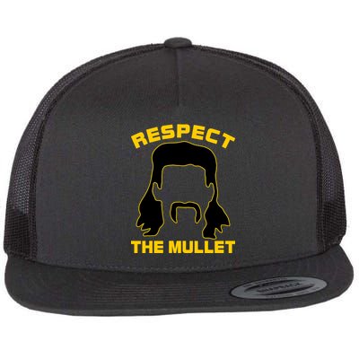 Respect The Mullet Hair Game Flat Bill Trucker Hat