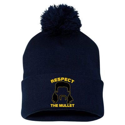 Respect The Mullet Hair Game Pom Pom 12in Knit Beanie