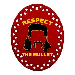 Respect The Mullet Hair Game Ceramic Oval Ornament