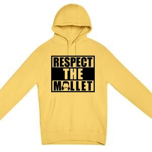 Respect The Mullet Hair Game Box Graphic Premium Pullover Hoodie