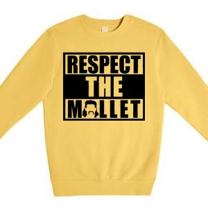 Respect The Mullet Hair Game Box Graphic Premium Crewneck Sweatshirt