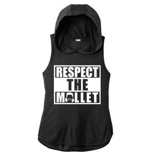 Respect The Mullet Hair Game Box Graphic Ladies PosiCharge Tri-Blend Wicking Draft Hoodie Tank