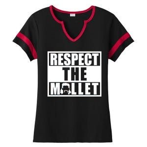 Respect The Mullet Hair Game Box Graphic Ladies Halftime Notch Neck Tee