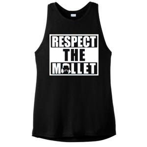 Respect The Mullet Hair Game Box Graphic Ladies PosiCharge Tri-Blend Wicking Tank