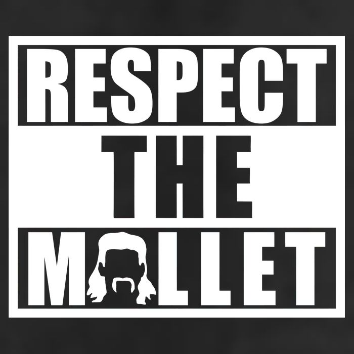 Respect The Mullet Hair Game Box Graphic 7 Panel Mesh Trucker Snapback Hat