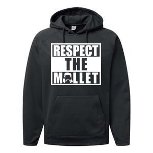 Respect The Mullet Hair Game Box Graphic Performance Fleece Hoodie