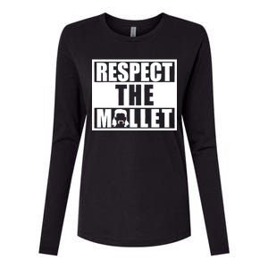 Respect The Mullet Hair Game Box Graphic Womens Cotton Relaxed Long Sleeve T-Shirt