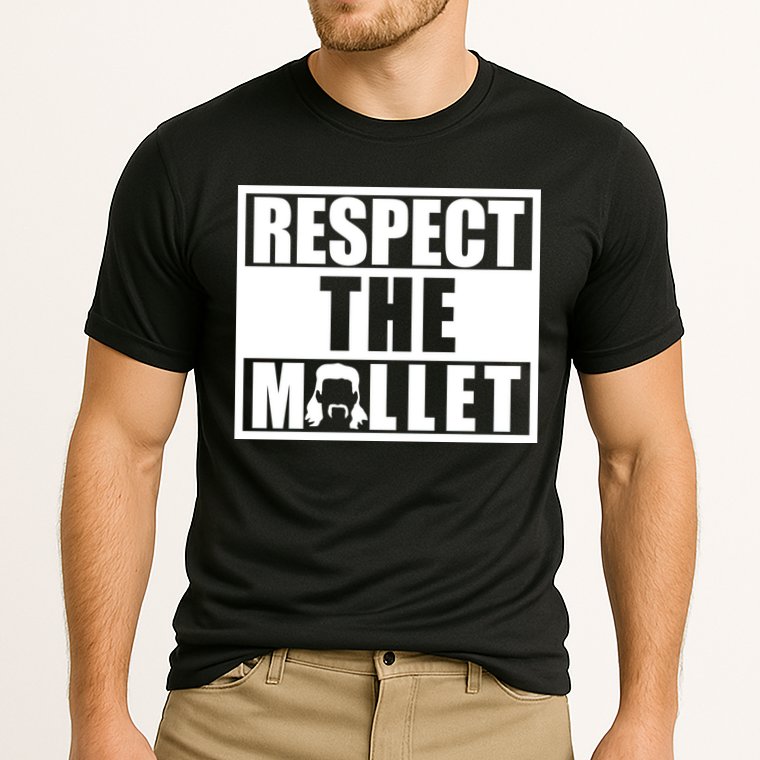 Respect The Mullet Hair Game Box Graphic Cooling Performance Crew T-Shirt