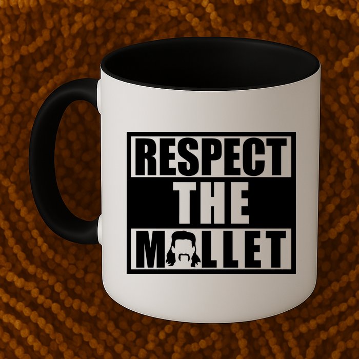 Respect The Mullet Hair Game Box Graphic Mug
