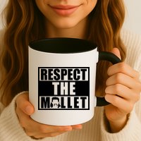 Respect The Mullet Hair Game Box Graphic Mug