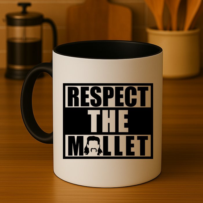 Respect The Mullet Hair Game Box Graphic Mug