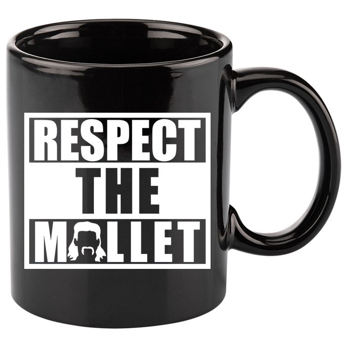 Respect The Mullet Hair Game Box Graphic 11oz C Handle Ceramic Mug