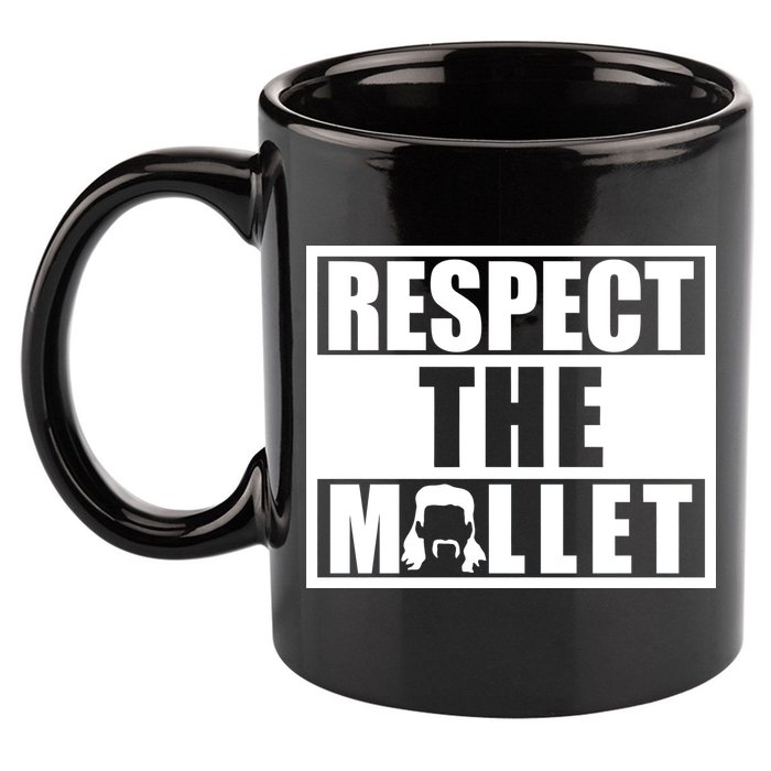 Respect The Mullet Hair Game Box Graphic 11oz C Handle Ceramic Mug
