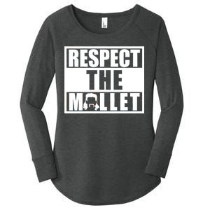 Respect The Mullet Hair Game Box Graphic Women's Perfect Tri Tunic Long Sleeve Shirt