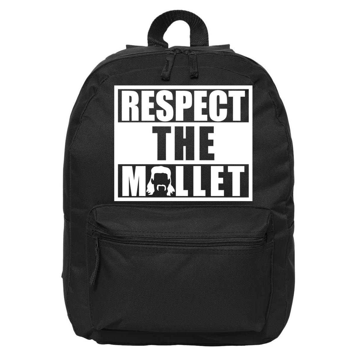 Respect The Mullet Hair Game Box Graphic 16 in Basic Backpack
