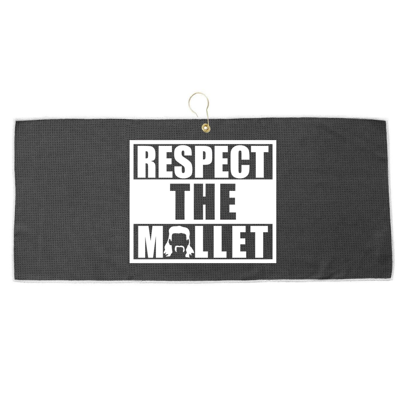 Respect The Mullet Hair Game Box Graphic Large Microfiber Waffle Golf Towel