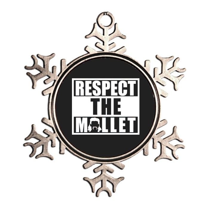 Respect The Mullet Hair Game Box Graphic Metallic Star Ornament