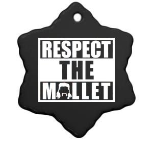 Respect The Mullet Hair Game Box Graphic Ceramic Star Ornament