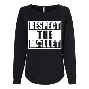 Respect The Mullet Hair Game Box Graphic Womens California Wash Sweatshirt