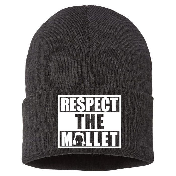 Respect The Mullet Hair Game Box Graphic Sustainable Knit Beanie