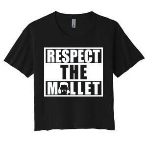 Respect The Mullet Hair Game Box Graphic Women's Crop Top Tee