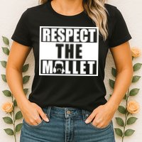 Respect The Mullet Hair Game Box Graphic Womens T-Shirt