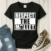 Respect The Mullet Hair Game Box Graphic Womens T-Shirt