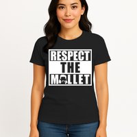Respect The Mullet Hair Game Box Graphic Womens T-Shirt
