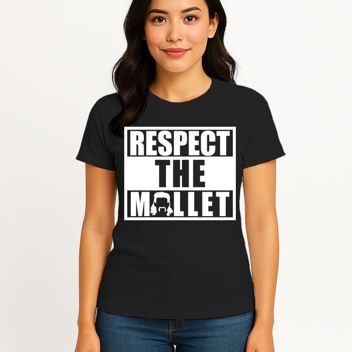Respect The Mullet Hair Game Box Graphic Womens T-Shirt