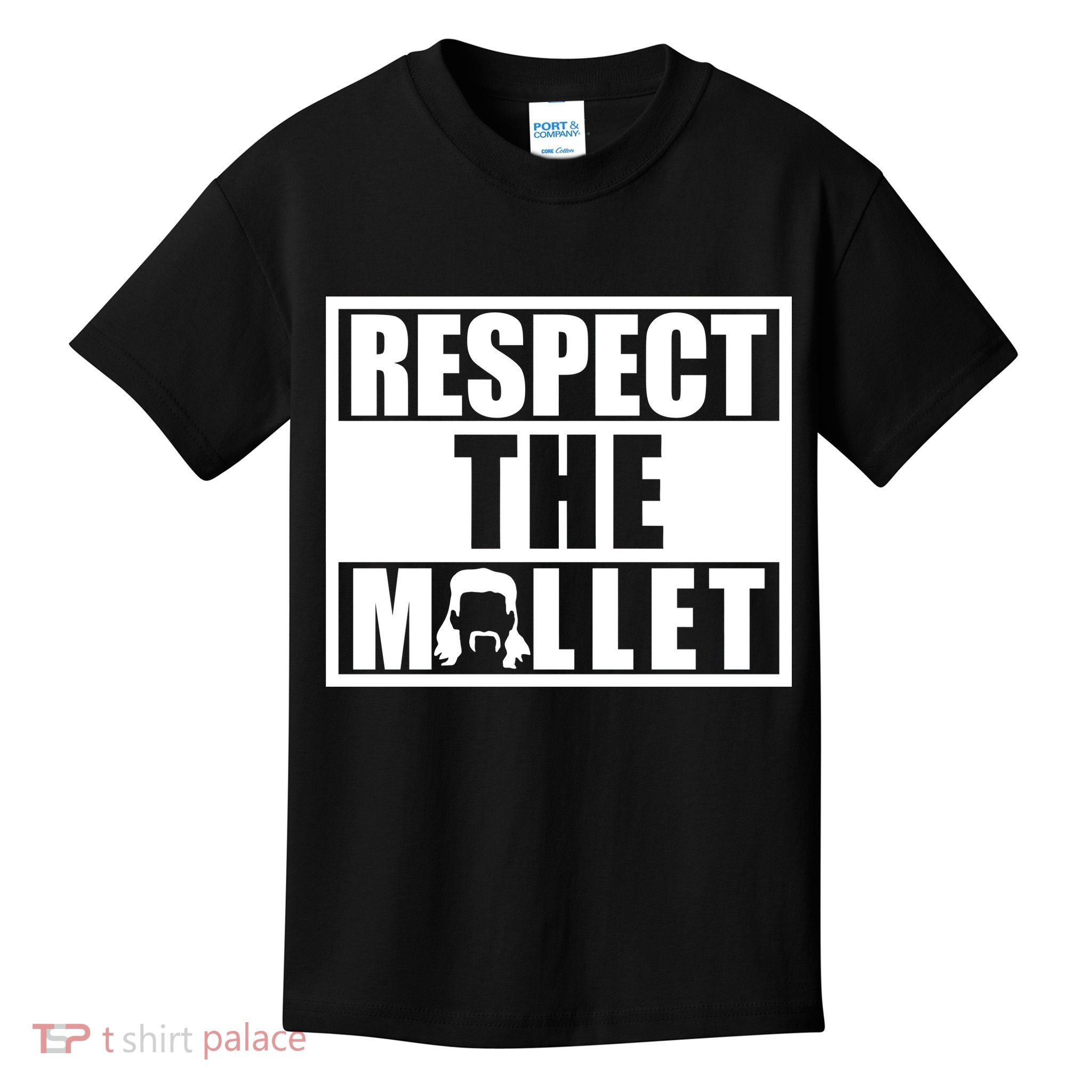 Respect The Mullet Hair Game Box Graphic Kids T-Shirt