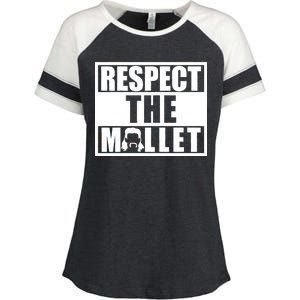 Respect The Mullet Hair Game Box Graphic Enza Ladies Jersey Colorblock Tee