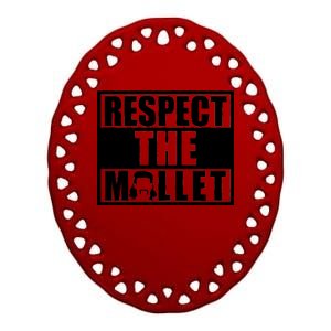 Respect The Mullet Hair Game Box Graphic Ceramic Oval Ornament