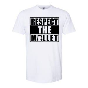 Respect The Mullet Hair Game Box Graphic Softstyle CVC T-Shirt