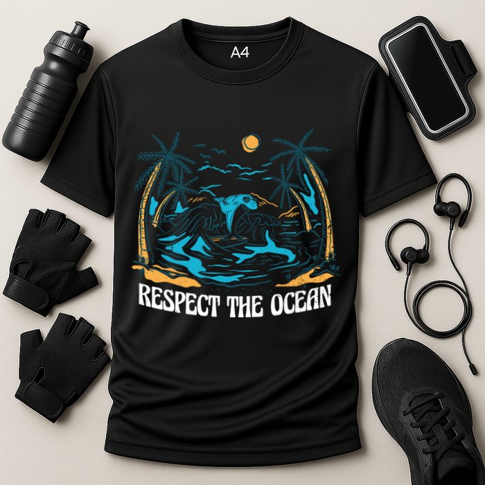 Respect The Ocean Cooling Performance Crew T-Shirt