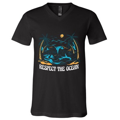 Respect The Ocean V-Neck T-Shirt
