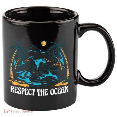 Respect The Ocean 11oz C Handle Ceramic Mug