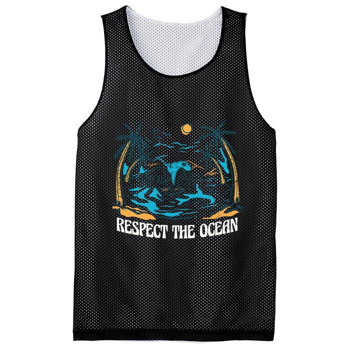 Respect The Ocean Mesh Reversible Basketball Jersey Tank