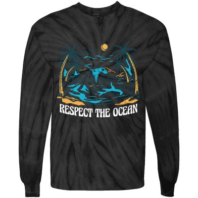 Respect The Ocean Tie-Dye Long Sleeve Shirt