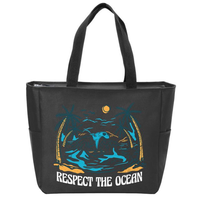 Respect The Ocean Zip Tote Bag