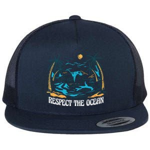 Respect The Ocean Flat Bill Trucker Hat