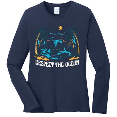 Respect The Ocean Ladies Long Sleeve Shirt