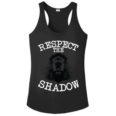 Respect The Shadow Groundhog Ladies PosiCharge Competitor Racerback Tank