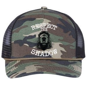 Respect The Shadow Groundhog Retro Rope Trucker Hat Cap