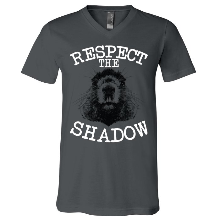 Respect The Shadow Groundhog V-Neck T-Shirt