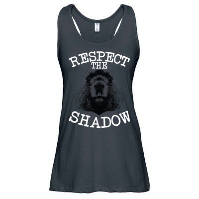 Respect The Shadow Groundhog Ladies Essential Flowy Tank