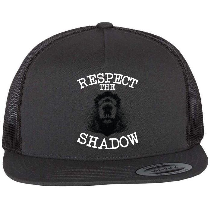 Respect The Shadow Groundhog Flat Bill Trucker Hat