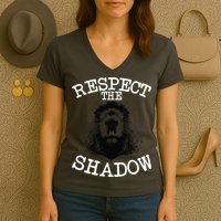 Respect The Shadow Groundhog Women's V-Neck T-Shirt