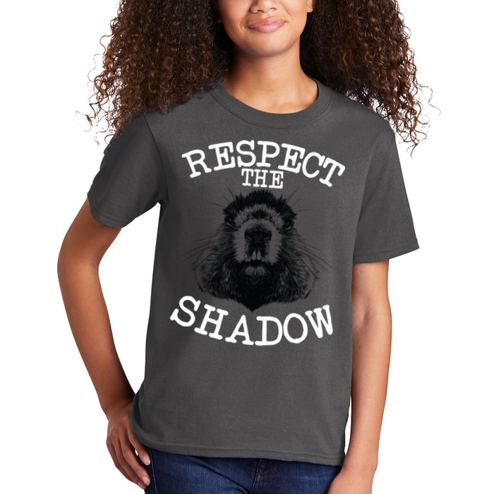 Respect The Shadow Groundhog Kids T-Shirt